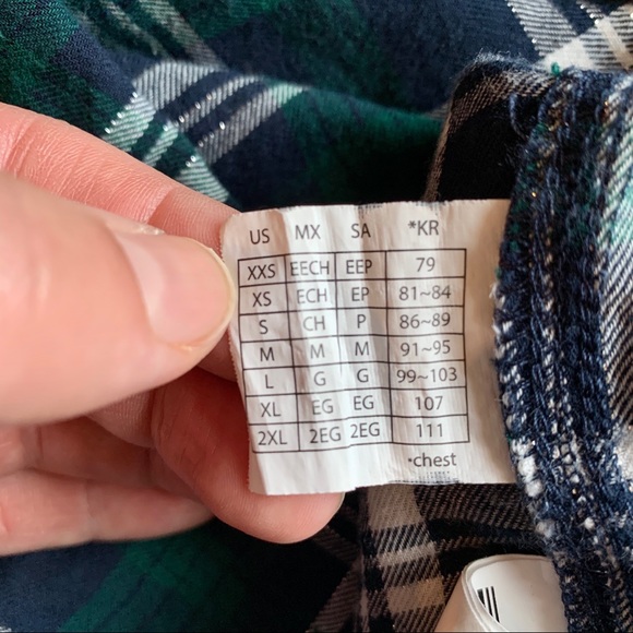 3/$30 Joe Fresh Green/Blue Long Sleeve Plaid Sz M - Picture 13 of 14